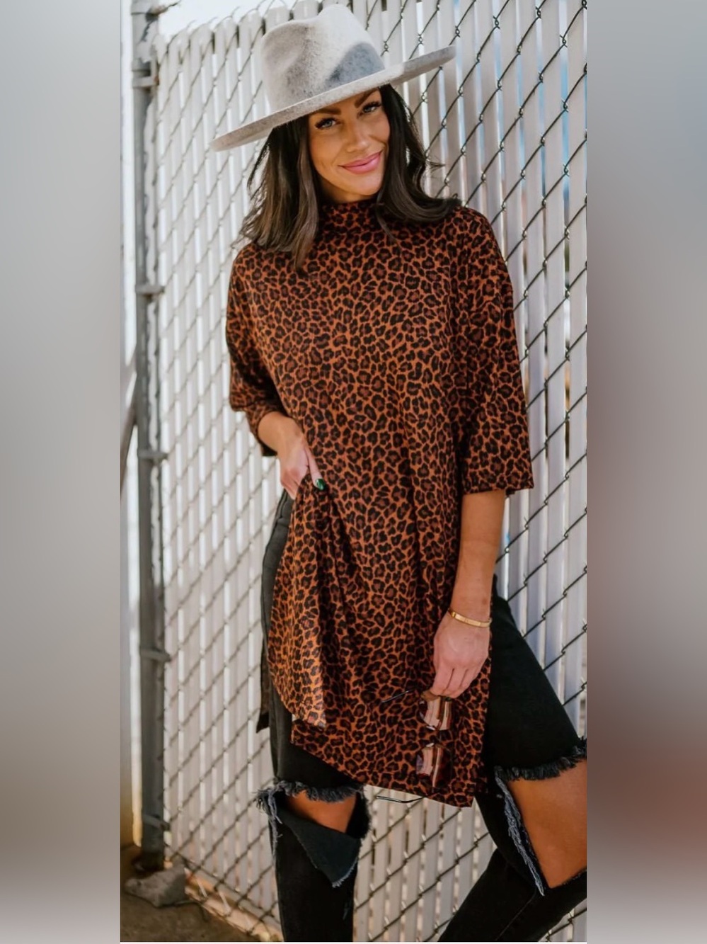Dressed in LALA Brown Leopard Print Tunic